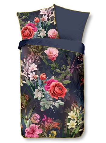 Bettwäsche Bio-Baumwollsatin, Simone, Blumen, Multi