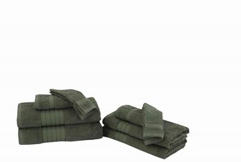 Handtücher Set, Baumwolle/ Frottier, Mit Webrand, 8 Stück, Grün